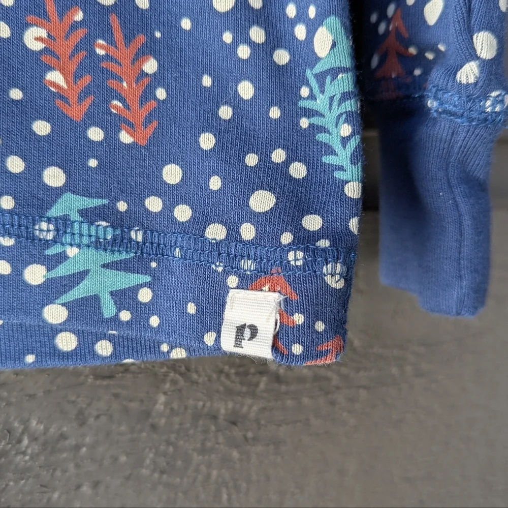 Pact Hibernation Navy Blue Snowy Trees Pajama Set Size Medium
